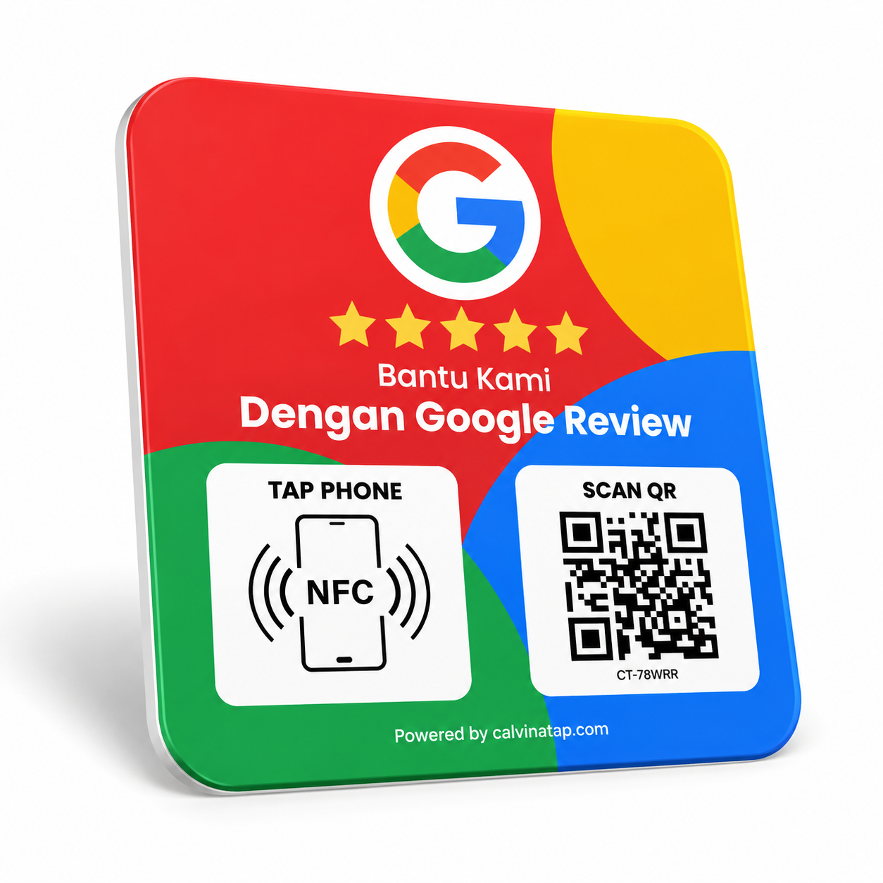 CALVINA TAP Google Review Plate